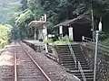 駅構内全景。岩国方向の眺望