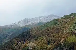 積雪の古処山