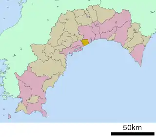 春野町 (高知県)位置図