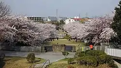 近隣には、多摩中央公園、鶴牧東公園、鶴牧西公園、奈良原公園といった大きな公園が複数ある（2014年）