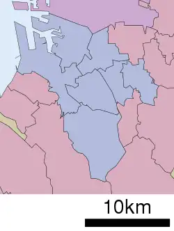 新堀町の位置（堺市内）