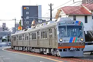 熊本電気鉄道に譲渡された1000形（2022年3月）