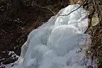 登山道脇の滝（凍結箇所）