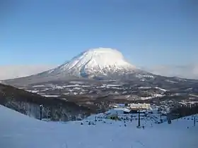 ゲレンデから眺めた羊蹄山（2010年2月）