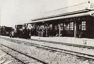 播州赤穂駅で開かれた赤穂鉄道開通式1921年4月14日