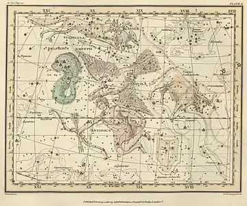 アレクサンダー・ジェイミソンのジェミーソン星図（1822年）に描かれたScutum Sobieski。