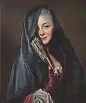 Damen med slöjan. Konstnärens maka Suzanne Roslin 1768,  アレクサンドル・ロスラン (1718-1793)