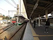 対面乗り換えの例（阪神電気鉄道 尼崎駅）