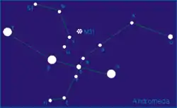 アンドロメダ座φ星の位置（左上）