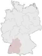 Lage der kreisfreien Stadt Baden-Baden in Deutschland