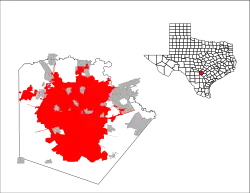 サンアントニオ市の位置（テキサス州）の位置図