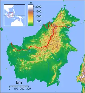 タラカンの位置（ボルネオ島内）