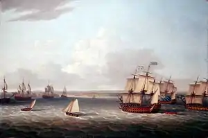 1762年8月ハバナに入港するイギリス艦隊 (1775) イギリス海事博物館蔵