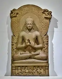 Buddha in Sarnath Museum (Dhammajak Mutra)