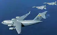 ハワイ空軍州兵のC-17AおよびF-15（2008年）