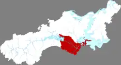 九江市中の永修県の位置