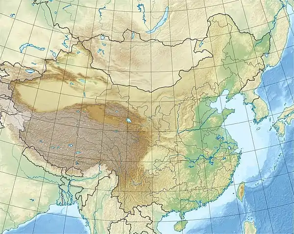 Huangnitang Sectionの位置（中華人民共和国内）