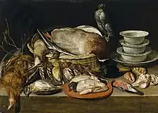 Gibier et coquillages, 1611