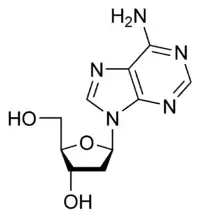 Chemical structure of deoxyadenosine