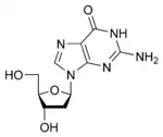 Chemical structure of deoxyguanosine