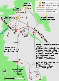 ELA3発射施設の地図