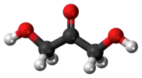 Ball-and-stick model of the dihydroxyacetone molecule{{{画像alt1}}}