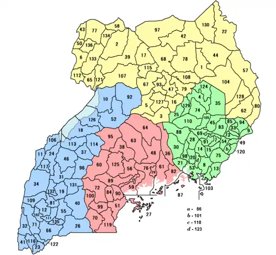 テレゴ県の位置（136番、黄色）