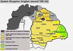 The Carpathian Basin divided into three parts