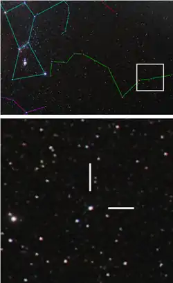 エリダヌス座ε星の位置と画像