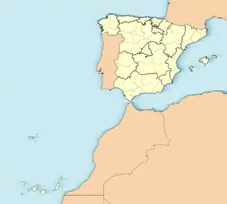 スペインの島の一覧の位置（スペイン内）