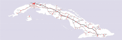 キューバ鉄道路線図