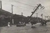 ジェーン台風による高潮で浸水した大阪市街