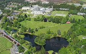 The Gleneagles Hotel and surrounding grounds.