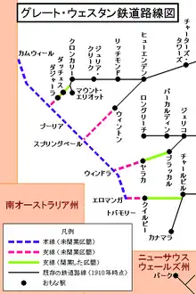 グレート・ウェスタン鉄道路線図