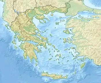 エーゲ海地震の位置（ギリシャ内）