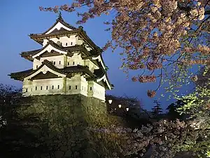 夜桜ライトアップ（弘前公園）