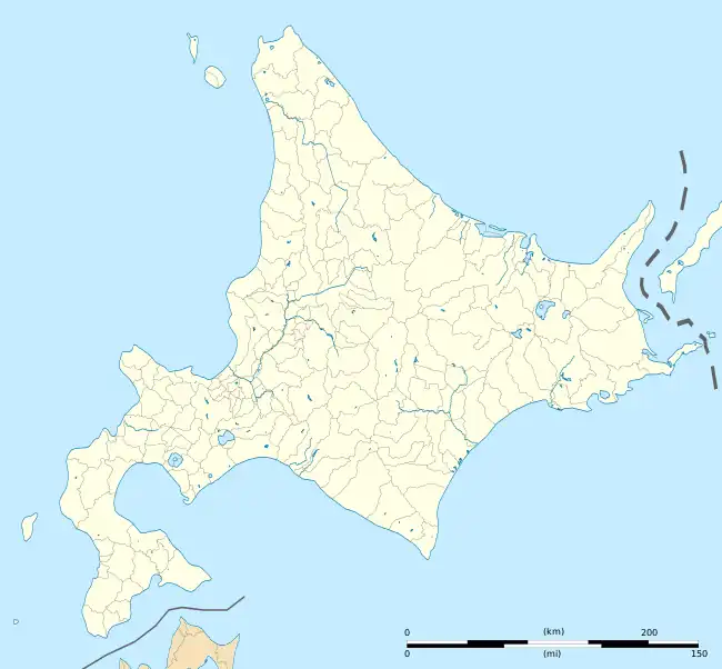 松前城の位置（北海道内）