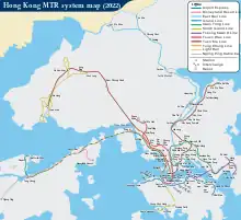 A map of the Mass Transit Railway network.