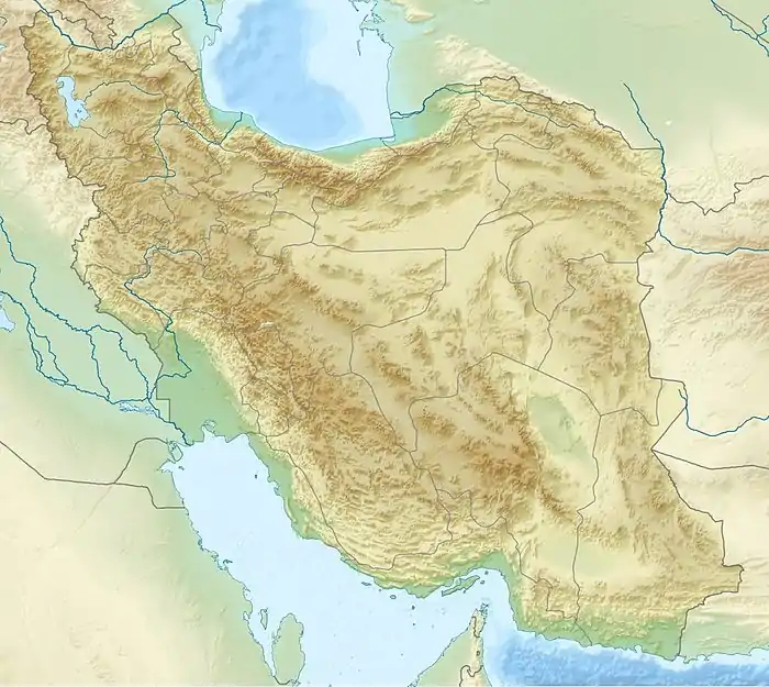 イラン北西部地震の位置（イラン内）