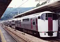 東海道線で運用される215系電車（1992年頃 熱海駅）