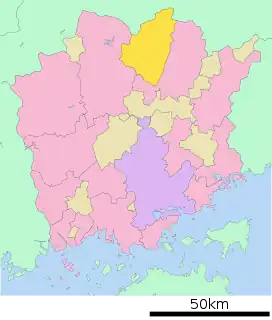 鏡野町位置図