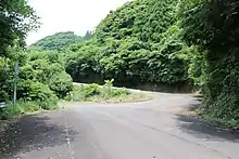 鹿児島県道272号久志大浦線との分岐地点