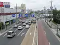 バスレーンを明示するためのカラー舗装（道路中央部）