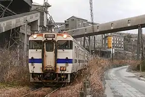 後藤寺線を走行するキハ40系気動車（2021年12月 筑前庄内駅 - 船尾駅間）