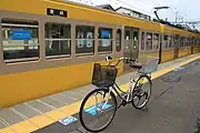 サイクルトレイン専用車両（是政駅、2021年7月3日撮影）