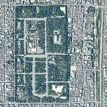 京都府京都市の京都御所の航空写真。2020年（令和2年）撮影