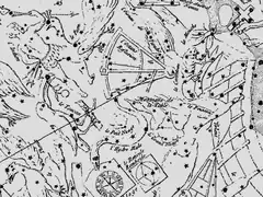 ラカイユの星図に描かれた l'Hydre Male。とけい座とはちぶんぎ座に領域を奪われている。