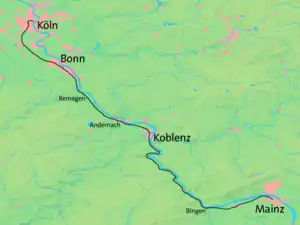 Linke Rheinstrecke map