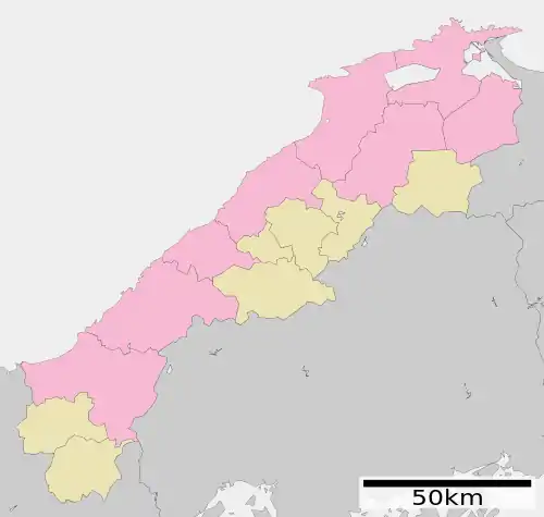 西谷墳墓群の位置（島根県内）