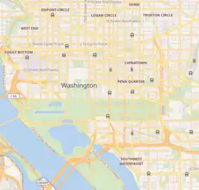 ワシントン記念塔の位置を示した地図